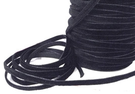 1/8 inch / 3.5mm (near 4mm) wide 10y-110y soft &amp; thin Black Velvet Ribbon W37 - £7.16 GBP+