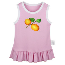 Babies Fruit Peach Pattern Dresses Infant Baby Princess Dress Kids Ruffle Skirts - £10.43 GBP