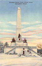 Springfield Illinois~Lincoln Tomb~Oak Ridge Cemetery~Winter View Postcard 1940s - £7.71 GBP