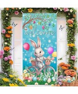 Welcome Spring Happy Easter Rabbit Banner Door Cover 72.8 x 35.4inch - $10.88 CAD