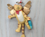 Yellow orange tabby cat angel pull tail arms legs move Christmas Tree Or... - $13.50