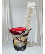 Napoleonic Lancer Troops Shako Hat: Wool &amp; Leather, Brass Details - $275.00