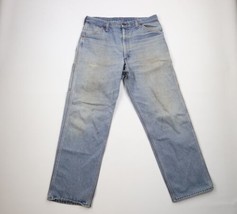 Vintage 70s Big Mac Mens 36x32 Thrashed Flared Wide Leg Denim Jeans Blue USA - £46.70 GBP