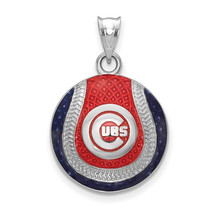 SS Chicago Cubs in Circle Enameled Baseball Pendant - £96.43 GBP