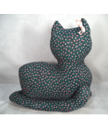 Vintage Hand Made Folk Art Stuffed Floral Fabric Cat Kitty Farmhouse Cot... - $253.96 MXN