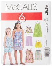 McCall&#39;s Patterns M5797 Children&#39;s/Girls&#39; Tops, Dresses, Shorts and Pants, Size  - £6.76 GBP