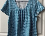 Croft &amp; Barrow Short Sleeved T shirt WomensSize XL Scoop Neck Runched Ne... - $13.74