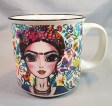 Maki Home Frida Kahlo Mexico Mug Colorful Flowers Floral 18 oz  Souvenir - $24.70