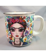 Maki Home Frida Kahlo Mexico Mug Colorful Flowers Floral 18 oz  Souvenir - £19.43 GBP