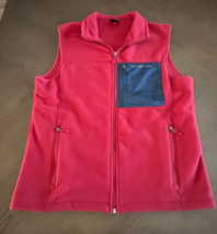 Vineyard Vines Vest Men&#39;s M Red Fleece Full Zip Marthas Vineyard 4th July - $28.47