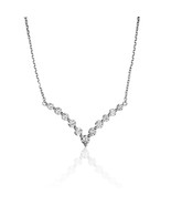 Rounds 1.31ct Natural Diamonds Pendant Necklace 18K Solid White Gold G VS2 - £3,094.87 GBP
