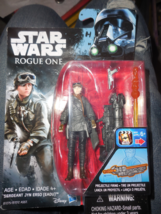 2016 Star Wars Rogue One &quot;Sgt. Jyn Erso (Eadu)&quot; Mint / Card 3.75&quot; Figure w/Gun - £5.89 GBP