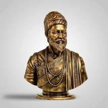 Shivaji Maharaj | Bust Sculpture Statue Bronze Cold Cast 8&quot; Inches H - £147.80 GBP