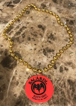 BACARDI Rum Bat Logo Medallion Mardi Gras Beads 30&quot; Necklace Miami FL US... - $14.58
