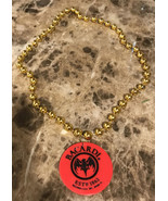 BACARDI Rum Bat Logo Medallion Mardi Gras Beads 30&quot; Necklace Miami FL US... - $14.58