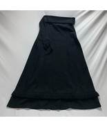 Vintage Black Knit Maxi Fringe Skirt Women’s Small Dark Academia Long Flowy - £43.01 GBP