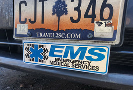 Bottom Mount Ems 10&quot;X4&quot; Metal Reflective Emt License Plate Frame Topper Emt Fire - £15.02 GBP