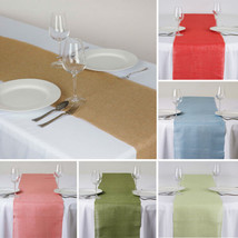 6 Burlap Table Runners 14X108&quot;&quot; Rustic Natural Primitive Wedding Party Catering  - £69.17 GBP