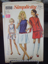 Simplicity 8098 Culotte Dress & Unlined Jacket Pattern - Size 10 Bust 32 1/2 - $12.94