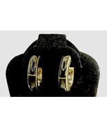 Taxco Sterling Silver Onyx Hoop Earrings 925 Mexico Pierce TB177 High Po... - $54.20 CAD
