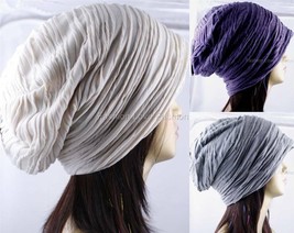 1 Pack Womens Mens Winter Beanie Beret Hat Plicate Baggy Slouchy Oversized Cap - £7.18 GBP