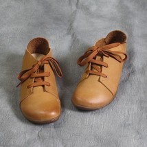 Genuine Leather Flats Women Shoes  Spring/Autumn New Lace-Up Handmade Soft Retro - £74.74 GBP