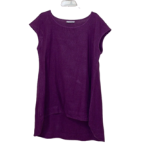 Bryn Walker Amy Tunic Tops Purple Linen Shirt Womens Size Medium - £39.16 GBP