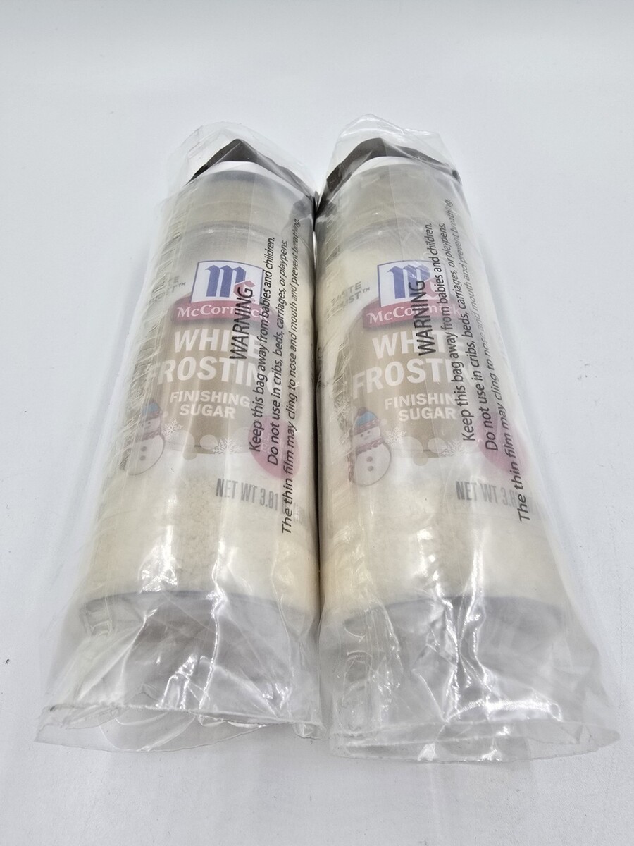 McCormick White Frosting Finishing Sugar 3.81 Oz Exp 06/10/26 - Lot of 2 - $22.27