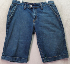 Levi&#39;s 515 Jean Shorts Womens Size 10 Blue Denim Cotton Pockets Flat Front Logo - £18.13 GBP