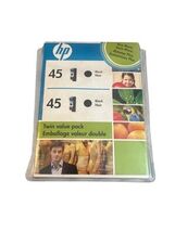 HP 45 Black Twin-Pack Genuine Ink Cartridges Exp 07/2007 Sealed New NIB - $16.92 CAD