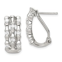 Sterling Silver CZ Triple-Strand Earrings Jewerly - £59.14 GBP