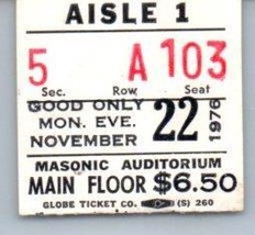 Vintage Lou Reed Concert Ticket Stub November 22 1976 Detroit Michigan - $44.54
