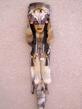 Native Assiniboine Indian Walking Wolf Ceremonial Mask By Creek Indian La Ne Ayo - £757.46 GBP