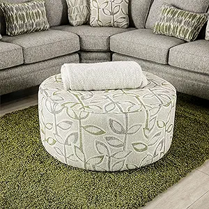 Furniture of America Nymph Transitional Round Leaves Pattern Fabric Upho... - $1,222.99