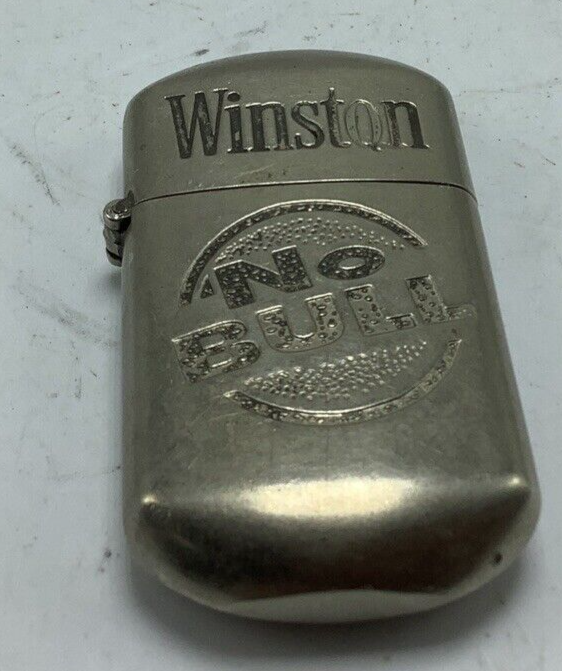 VTG 1980&#39;s Winston Promotional &quot;No Bull&quot; Flip Top Lighter - $3.99