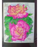 Marker Drawing Roses 8.5 x 11 Acid Free Paper - £25.68 GBP
