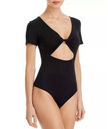 Aqua V-Neck Cutout Bodysuit, Size Medium - $24.06