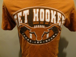 Vtg 90&#39;s Orange Viatran GET HOOKED Texas Longhorns NCAA T-shirt Youth XL Rare - £17.33 GBP