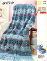 Bouquet Home Decor Afghans Vintage Knitting Pattern - £4.62 GBP