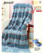 Bouquet Home Decor Afghans Vintage Knitting Pattern - £4.59 GBP