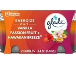 Glade Scented Glass Candle, 2-In-1 Vanilla Passion Fruit/Hawaiian Breeze... - $19.95