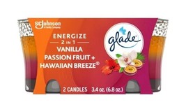 Glade Scented Glass Candle, 2-In-1 Vanilla Passion Fruit/Hawaiian Breeze, 2-Pack - £15.94 GBP
