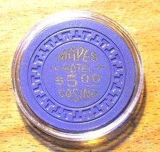 (1) $5. Mapes Casino Chip -1950s - Reno, Nevada - &quot;T&quot; Mold - Purple - £12.71 GBP