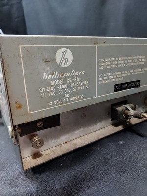 Little Fone CB-3A - Hallicrafters CB Radio Transceiver 110VAC or 12 VDC 4.7a Item image 9