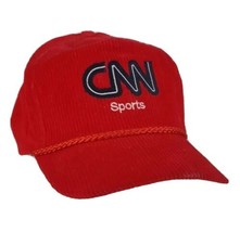Vintage CNN Sports Corduroy Cap Hat Embroidered Made USA Logo - £19.54 GBP
