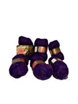 6 Vintage COPLEY Brushed Chunky Collage Yarn Skein, Made In England. Purple #771 - £13.83 GBP