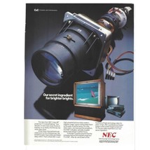 NEC&#39;s 46&quot; Projection TV Print Ad 1986 Vintage 80s Retro Television Tech 8.25x11” - £6.85 GBP