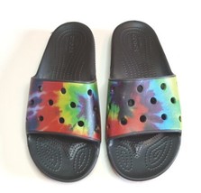 Crocs Classic Tie Dye On Black Slide Sandals  Summer Shoes Women 11M - £19.84 GBP