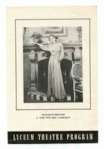 The Two Mrs Carrolls Lyceum Theatre Program Minneapolis Elisabeth Bergne... - $17.82