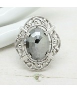 Stunning Vintage Signed Sarah Coventry Cov Hematite Silver Stone RING Je... - £19.39 GBP